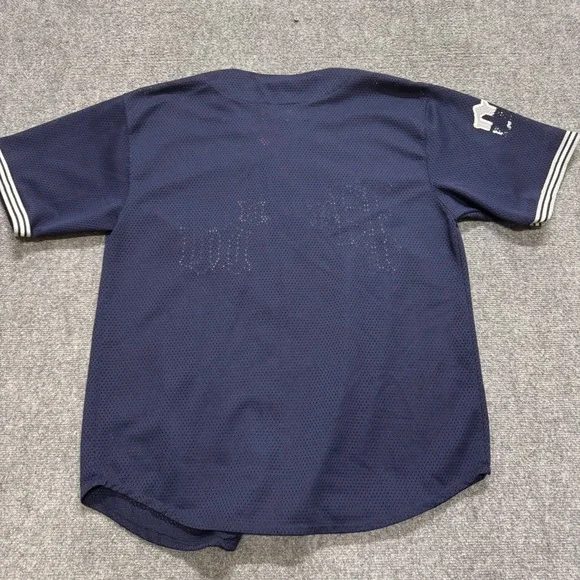 VTG Y2K Paco Sports Jersey Men's L Navy Blue Baseball Jersey Mesh Hiphop 00s - Picture 3 of 8